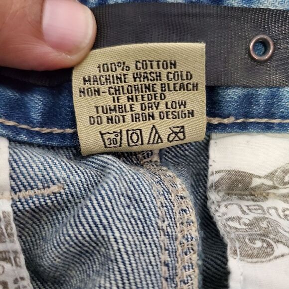 PREOWNED SZ 38X32 MENS LEVEL 7 DENIM DISTRESSED ACID WASH JEANS - Picture 13 of 16